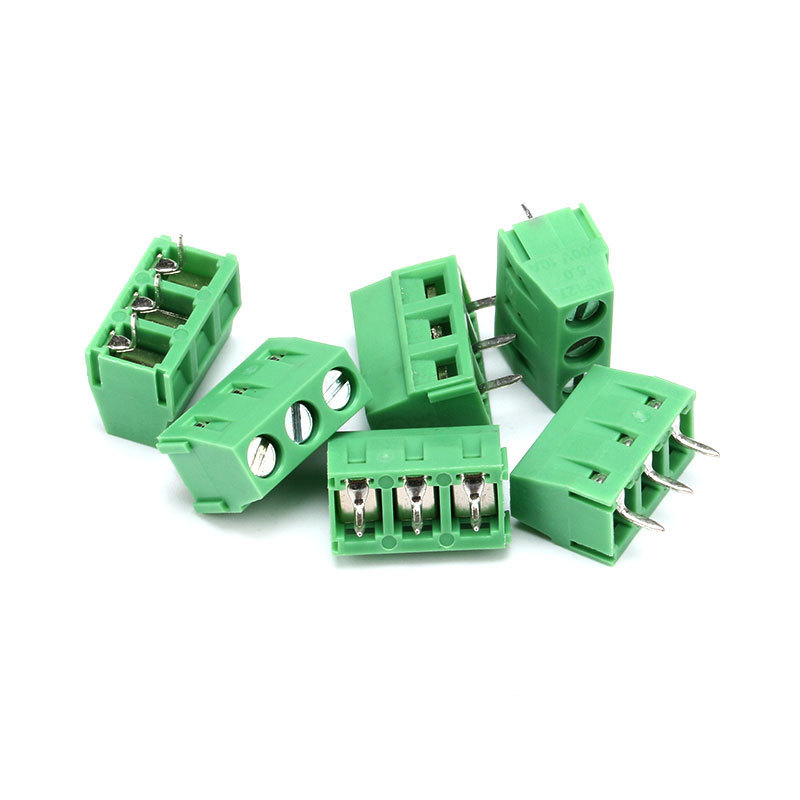 Green KF127 2Pin 3Pin Screw Terminal Block Wire Straight Pin 26-14AWG Cable Connector Green PCB Terminal 5.0MM Spliceable