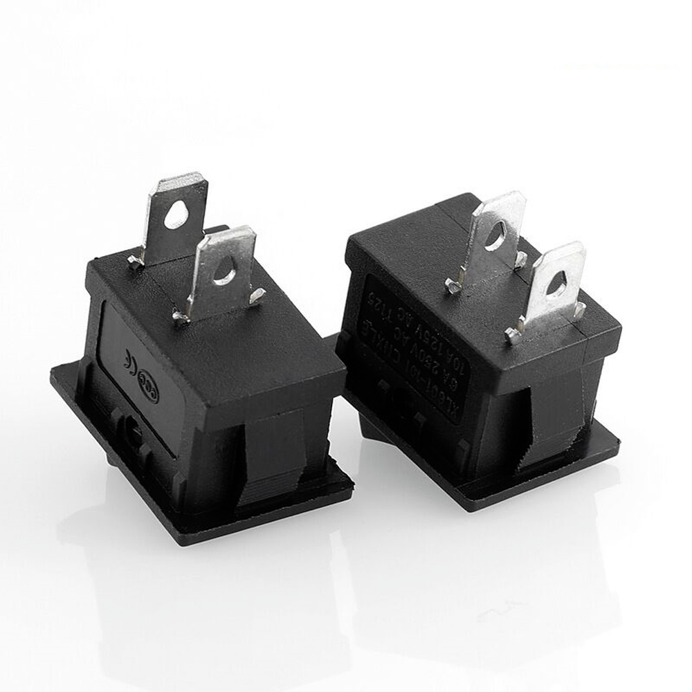 KCD1 2 Pin 250V 3A SPST Black Boat Switch 21*15mm Snap-in ON OFF Rocker Position Switch KCD1 With lamp