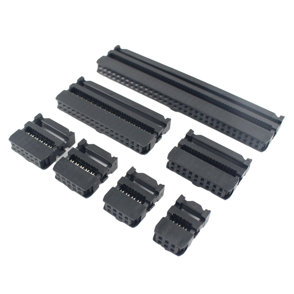 2.54mm Pitch 6/810/12/14/16/18/20/24/26/30/34/40/44/50/64 Pin FC IDC Female Header Socket Connector For 1.27mm Pitch Flat Cable