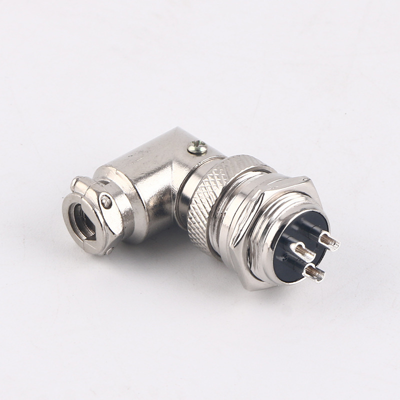 GX16 90 Degree Right Angle XLR 16mm Elbow 2 3 4 5 6 7 8 9 Pin Female Plug Male Chassis Mount Socket Aviation Connector