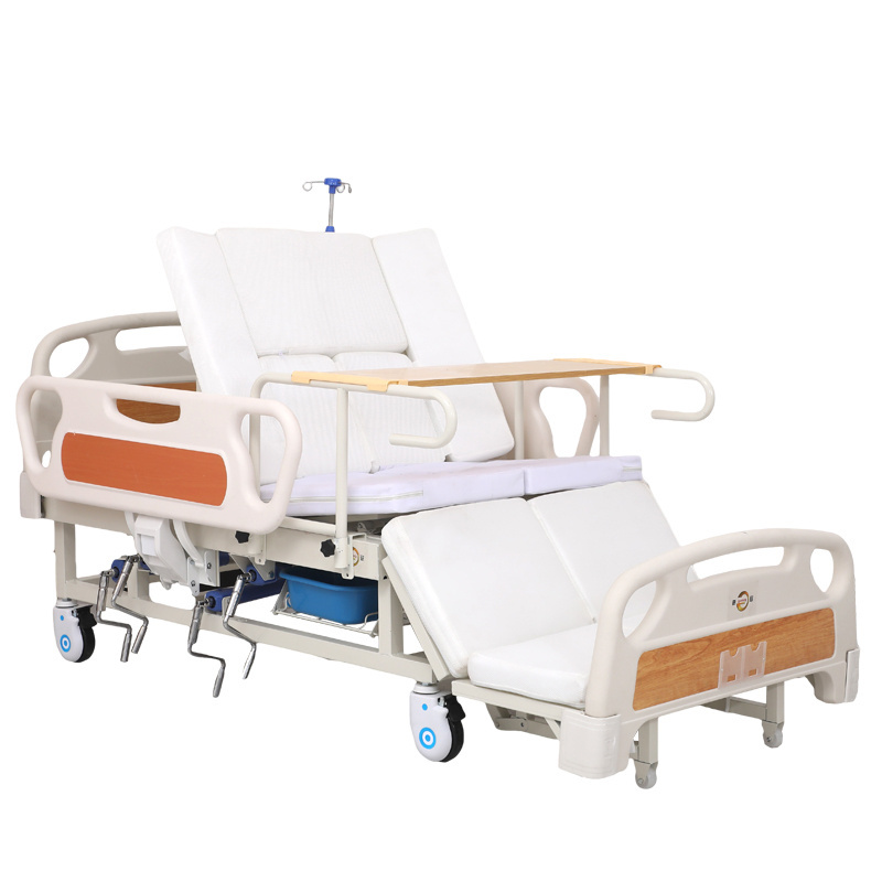 New Adjustable Mediacl Lifting Hospital Nursing Bed With Toilet