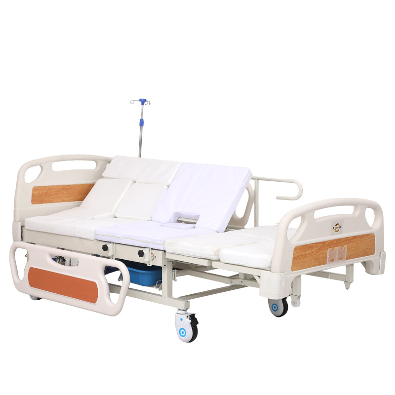 New Adjustable Mediacl Lifting Hospital Nursing Bed With Toilet