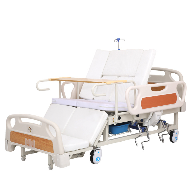 New Adjustable Mediacl Lifting Hospital Nursing Bed With Toilet