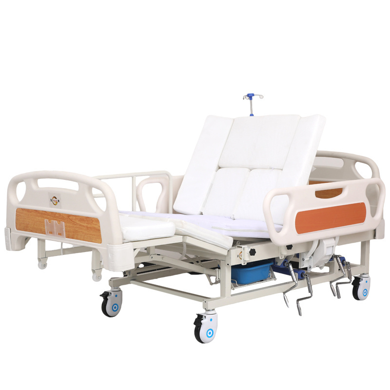 New Adjustable Mediacl Lifting Hospital Nursing Bed With Toilet