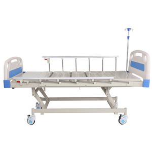 Wholesale Aluminum alloy Side rail 3 Crank Manual Clinic Hospital Bed with Infusion pole