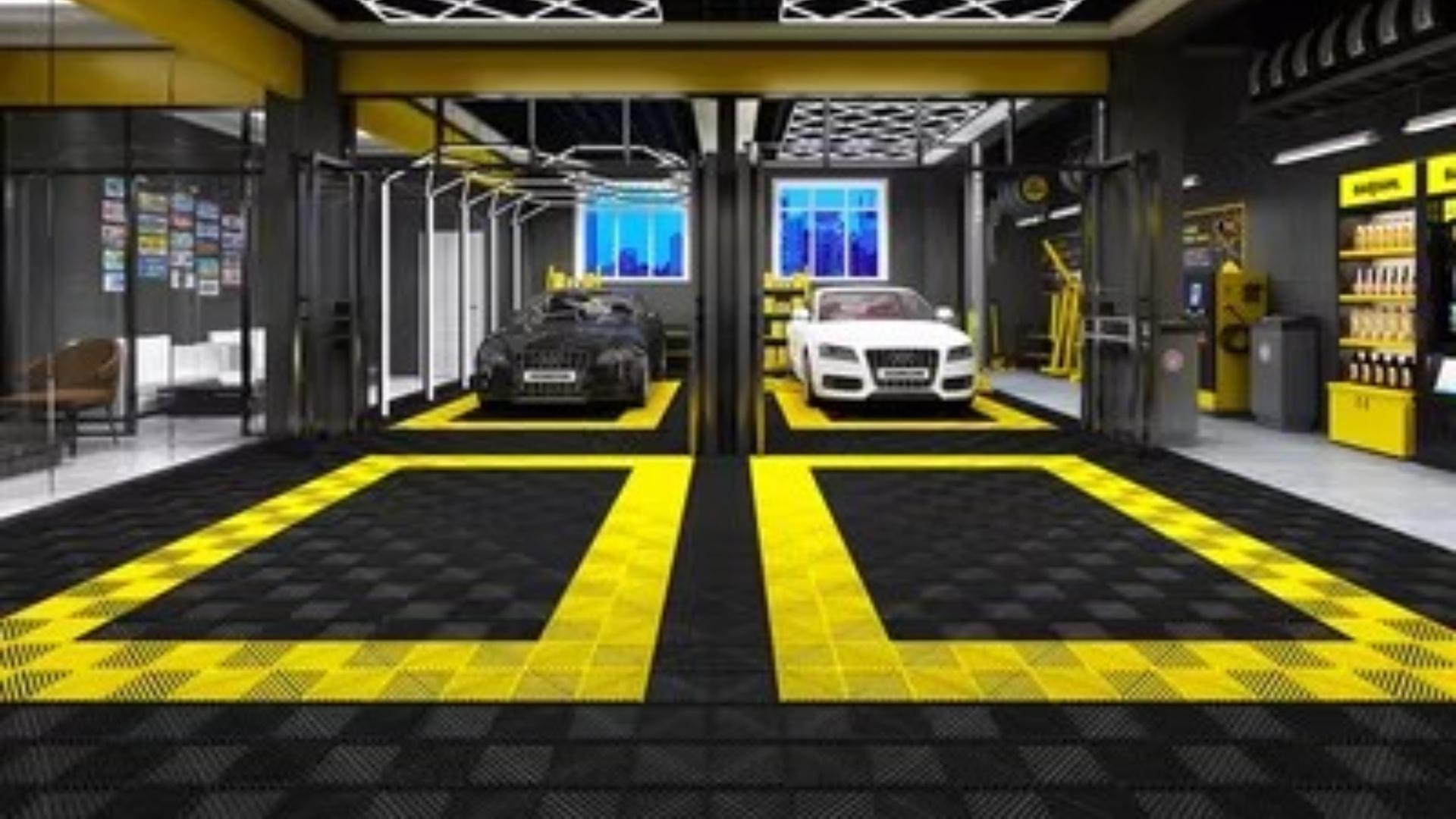 Anti Slip Modular Garage Floor Tiles Pp Mats For Workshop Car Wash