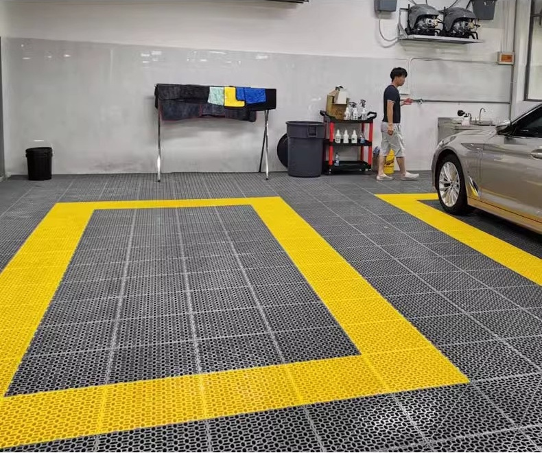 Anti Slip Modular Garage Floor Tiles Pp Mats For Workshop Car Wash