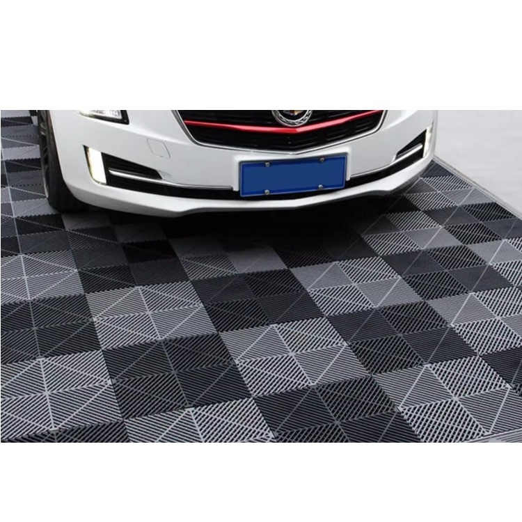 High Tensile Strength Portable Plastic Garage Flooring Tiles Modular Anti Slip Pp Floor Mat Drain Grate For Car Wash Room Shop