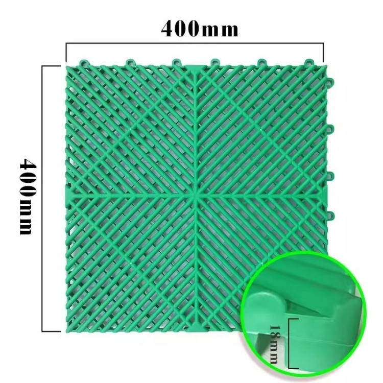 High Tensile Strength Portable Plastic Garage Flooring Tiles Modular Anti Slip Pp Floor Mat Drain Grate For Car Wash Room Shop