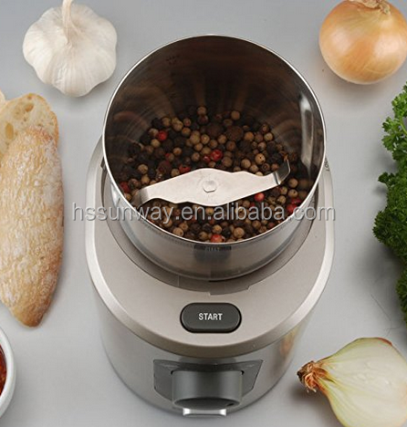 200W Electric Coffee Grinder for Dry Spices Nuts Seeds with Grind Size and Cup Selection, Stainless Steel Blades, Removable Bowl