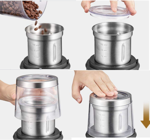 KWG-130  KWG-130B  Multipurpose Electric Coffee Bean Grinder with 2 Removable Cups Electric Coffee Grinder