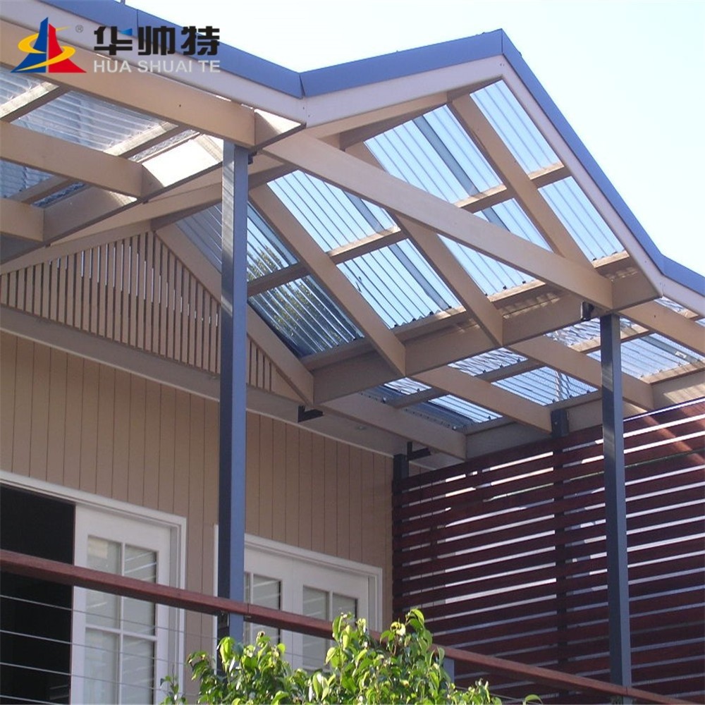 Clear corrugated polycarbonate hollow sheet roofing panel for skylight