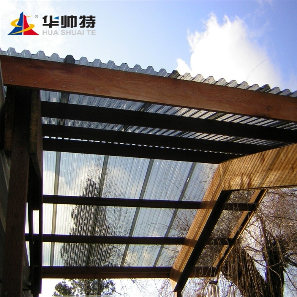 Clear corrugated polycarbonate hollow sheet roofing panel for skylight