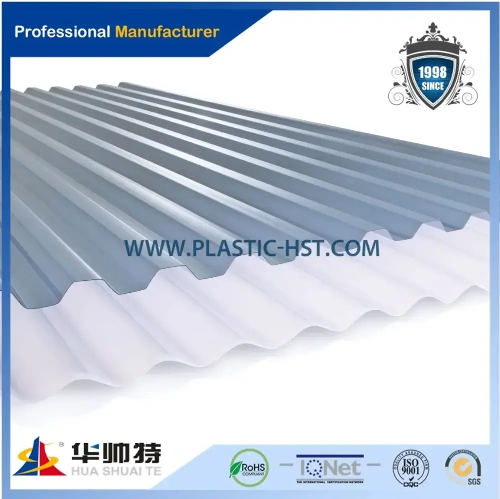 Clear corrugated polycarbonate hollow sheet roofing panel for skylight