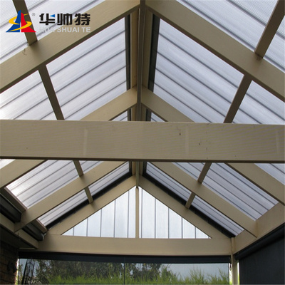 Clear corrugated polycarbonate hollow sheet roofing panel for skylight