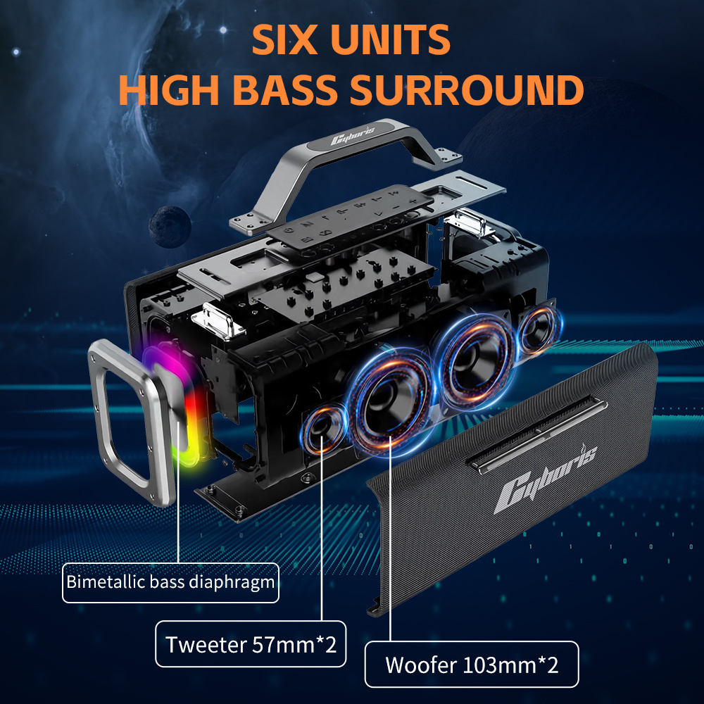 New arrival X12 200W High-Power subwoofer speaker portable with stronger stability wireless support KARAOKE mics for outdoor