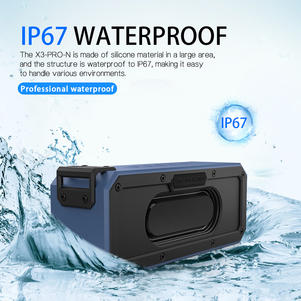 X3Pro Bluetooth Speaker 40W Output Power Blue-tooth Speaker with Excellent Bass Performance NFC IPX7 Waterproof Camping Outdoor