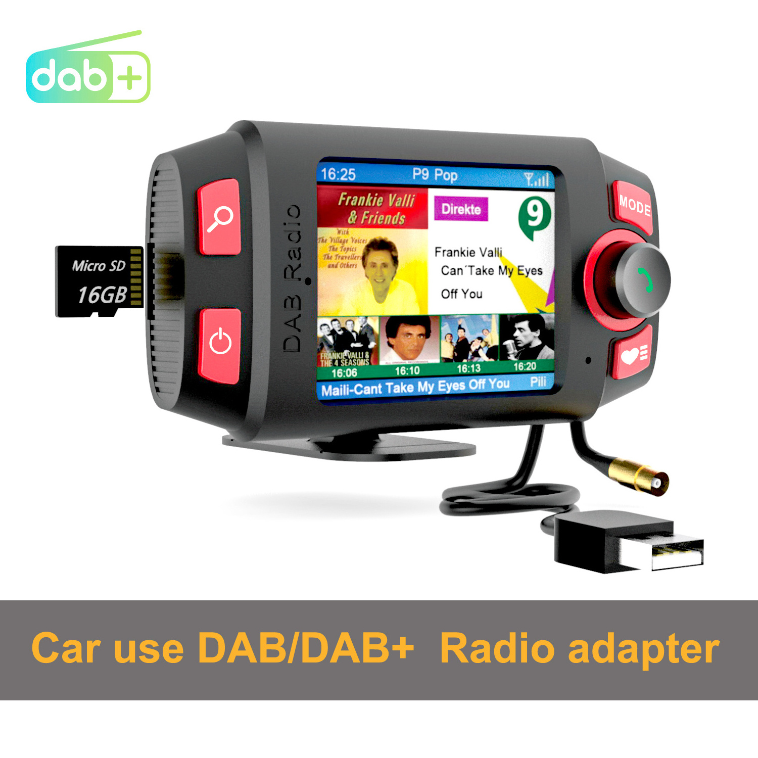 Factory Price DAB C8 2.4Inch Full Color LCD Screen FM Transmitter DAB Car Receiver Radio Receiver Adapter