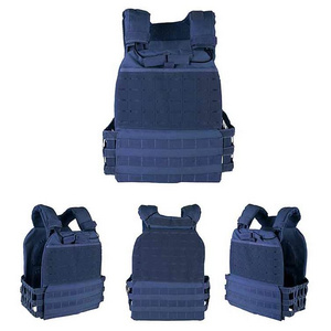 Laser Cut Blue Tactical Molle Plate Carrier Vest for Outdoor Activities Protective