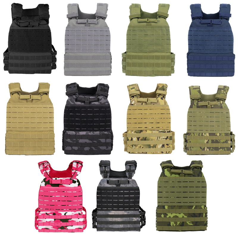 Laser Cut Blue Tactical Molle Plate Carrier Vest for Outdoor Activities Protective