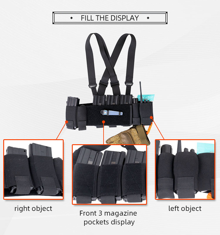 600D Oxford Outdoor 5.56 Elastic Chest Rig Lightweight Tactical Chest Rig Vest