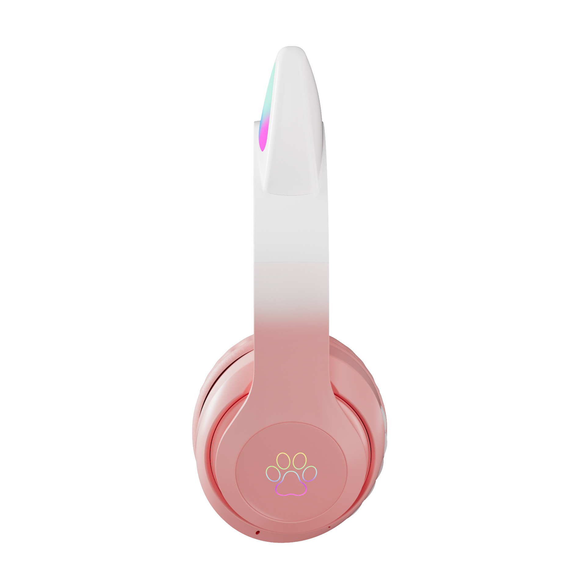 2023 new design cute cat ear LED flash light wireless bt 5.3 macaron foldable headphone for kids