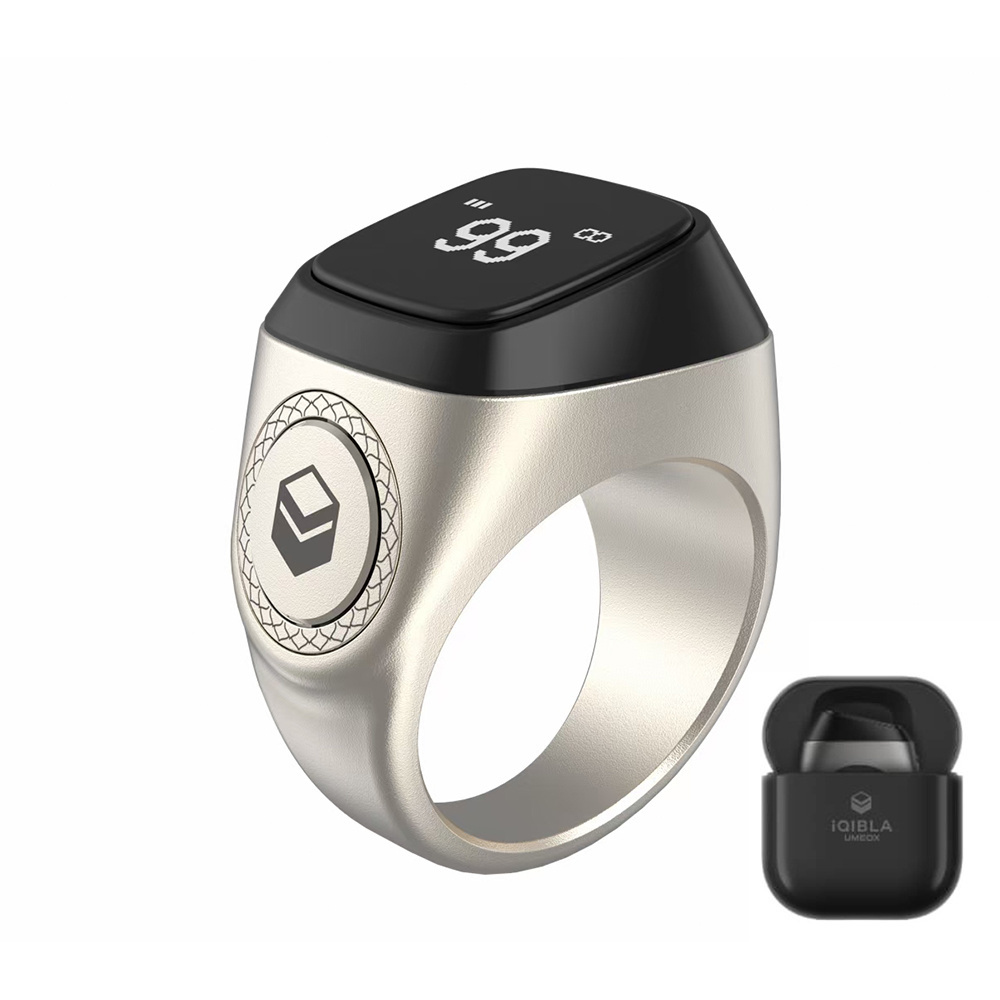 Muslim smart ring for prayer reminder iqibla zikr ring smart tasbih electronics with azan clock digital tasbih counter