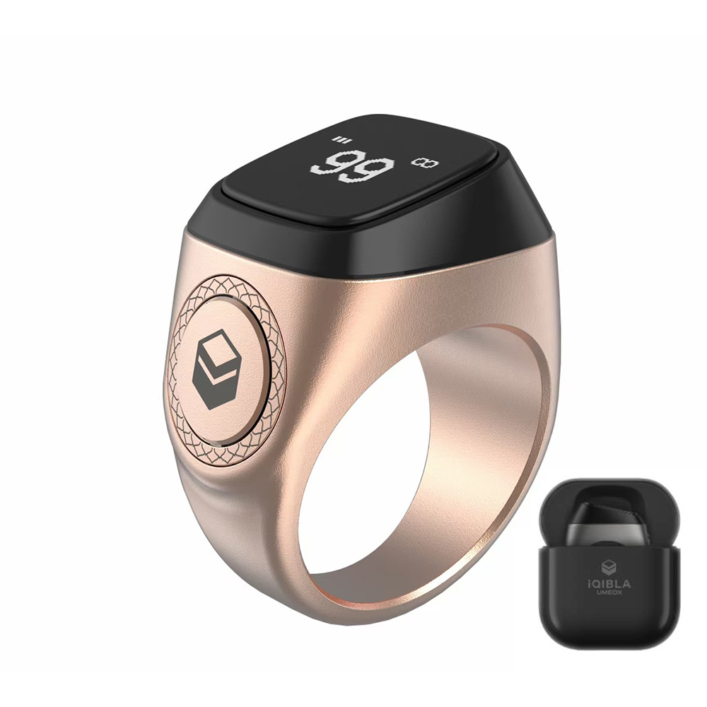 Muslim smart ring for prayer reminder iqibla zikr ring smart tasbih electronics with azan clock digital tasbih counter