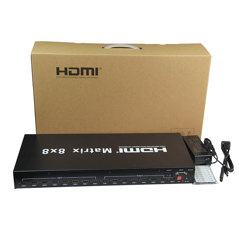 8x8 HDMI Matrix Switch with HDMI 8 in 8 Out Full Channels Support 4Kx2K@30Hz,HDCP 1.4