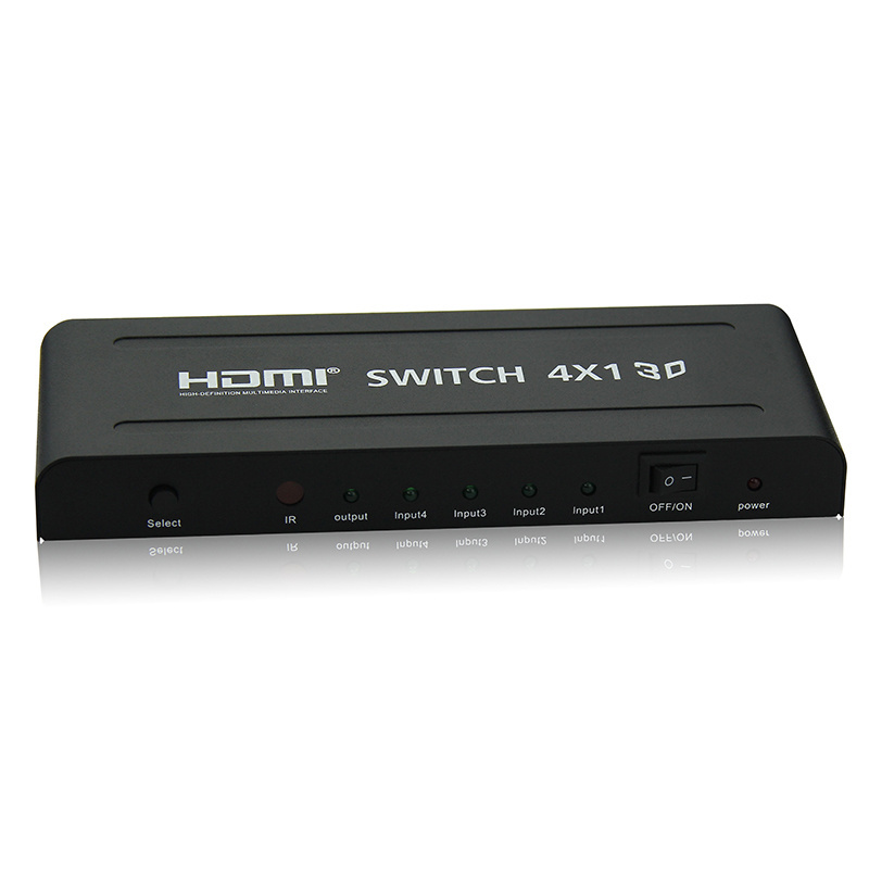 3D 4K HDMI Switch/Distributor 4x1 HDMI Switcher SPDIF Audio Output with Remote Power Adapter