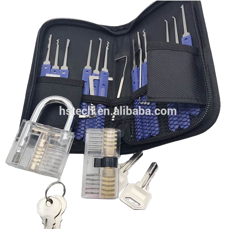 Practice Padlock 17pcs lock picking tool set With Broken Key Removing Hook Kit Extractor Set china Locksmith Tool