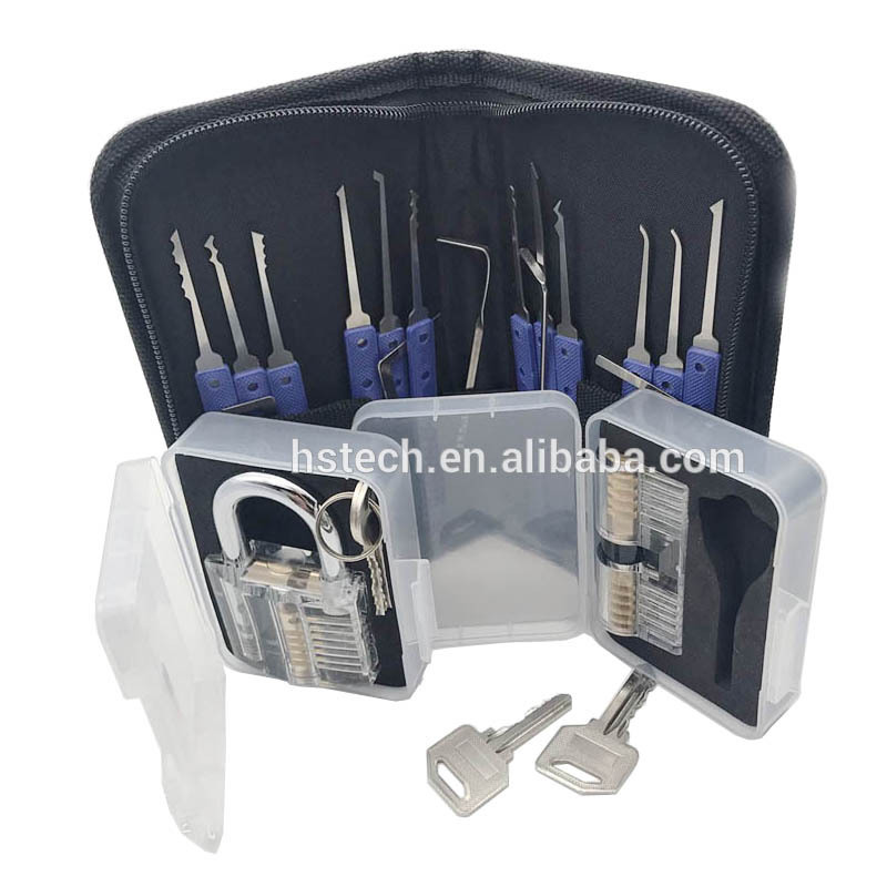 Practice Padlock 17pcs lock picking tool set With Broken Key Removing Hook Kit Extractor Set china Locksmith Tool