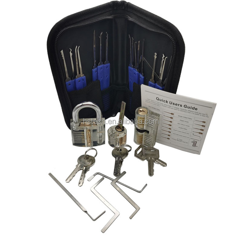 17 pcs locksmith gift training set high quality lockpicking tools with 3pcs transparent lock james bond Credit Card