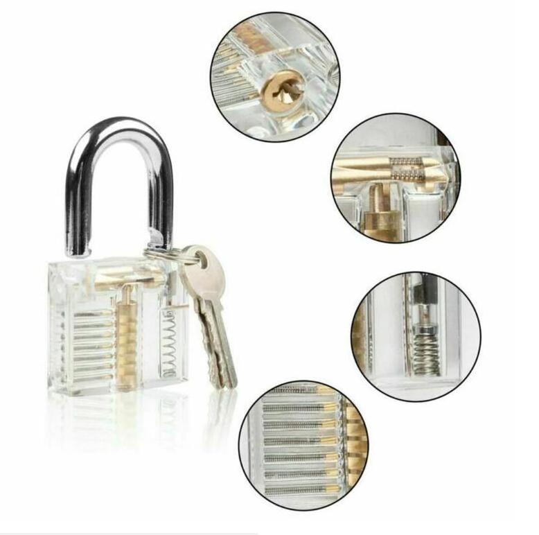 Locksmith tools Transparent Clear Practice Padlock for Picking Skill