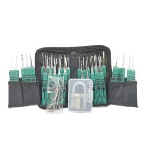 hot sale klom 32pcs picking tools with transparent padlock practice pick set