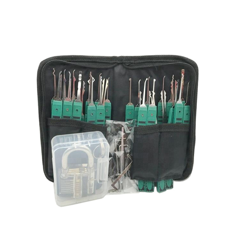 hot sale klom 32pcs picking tools with transparent padlock practice pick set