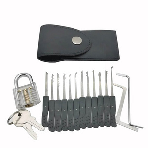 New arrival 12pcs stainless steel mini lock pick with mini padlock door lock picking set locksmith tools