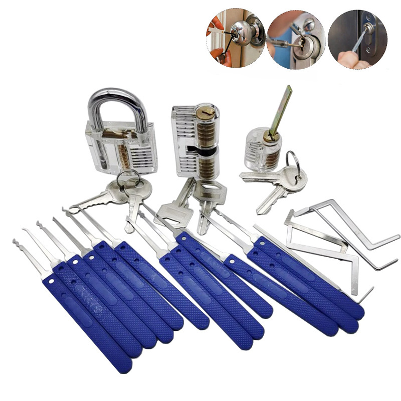 20 Pcs Cutaway Practice Padlock lock picking kit With Broken Key Removing Hook Extractor Set  China locksmith suppliers