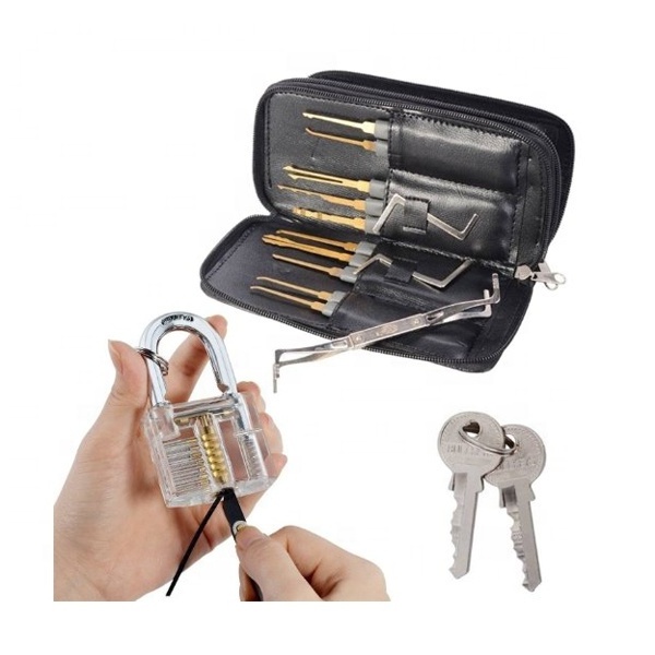 Hot sale 24pcs titanium steel Lock Pick Set with clear Transparent Practice lock picking tools set