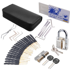 24pcs titanium steel lockpick practice locksmith tools James bond 007 credit card picking set