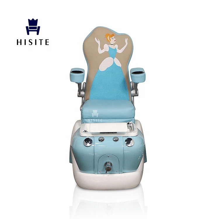 Hisite Kid Blue Princess Nail Salon Equipment Foot Spa Children Pedicure Chair