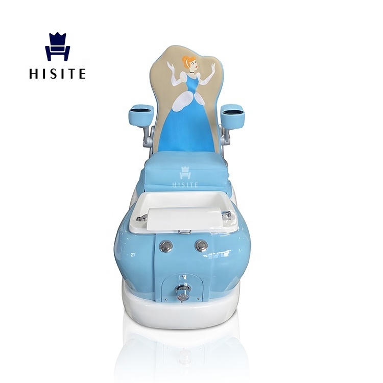 Hisite Kid Blue Princess Nail Salon Equipment Foot Spa Children Pedicure Chair