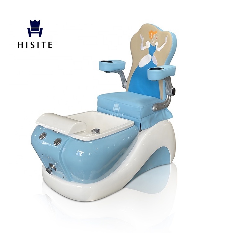 Hisite Kid Blue Princess Nail Salon Equipment Foot Spa Children Pedicure Chair