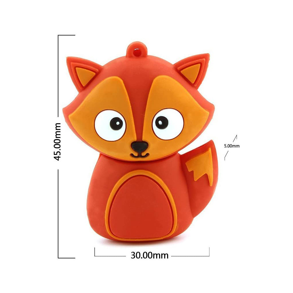 Wholesale New Products Special design custom FOX shape usb flash drive for memory gifts Animal shape usb stick