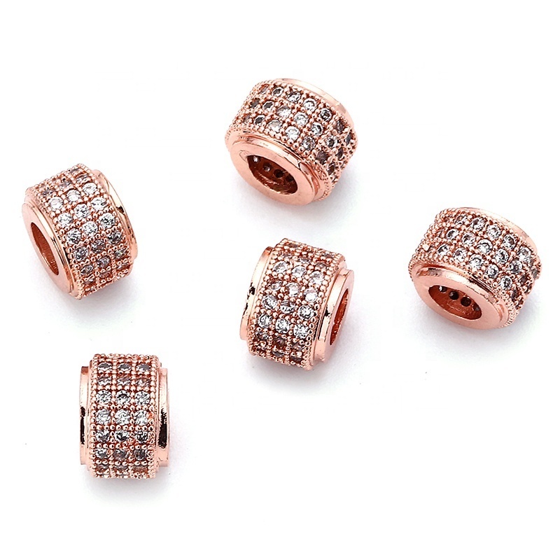 VEROMCA 6mm Copper Micro Pave Jewelry Beads Diy charms for Bracelet Making Zircon Charms Beads