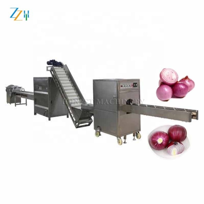 Large Capacity Onion Peeler And Cutter Machine / Onion Rings Slicer / Onion Peeler