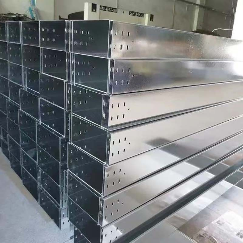 Customized 50mm 100mm 600mm wiring cable duct electrical galvanized steel cable trunking Tray Straight channel cable tray