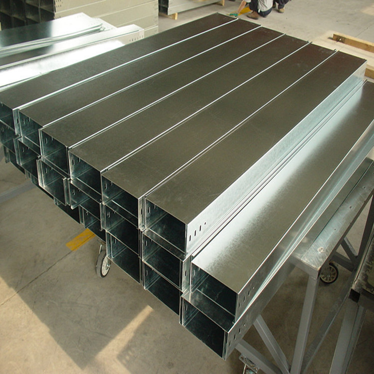 Customized 50mm 100mm 600mm wiring cable duct electrical galvanized steel cable trunking Tray Straight channel cable tray