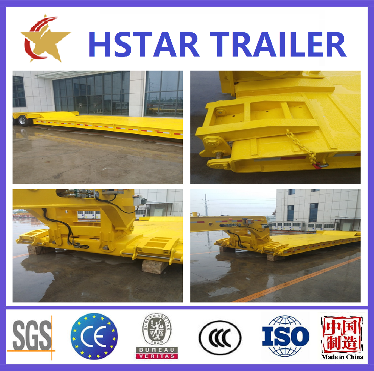 Cheap 3 axles 70ton lowbed trailer low loader semi trailer to transport heavy duty equipment lowboy trailer low flat semitrailer