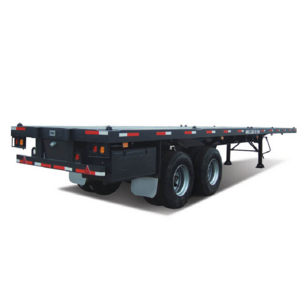 Manufacture New 2 Axles Fuwa Heavy Duty Transport 20 ft Container Loading 40 Tons Port Flatbed Semi Truck Trailer